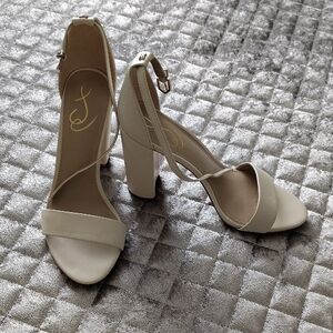 Sam Edelman Cream Ankle Strap Heels